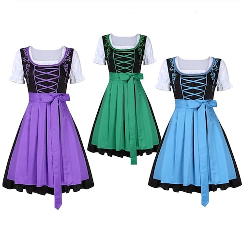 

Oktoberfest / Bier Cosplay Kostüm Maskerade Erwachsene Damen Wiesn Traditioneller Stil Traditionelles Kostümkleid Kleid Oktoberfestbier Maskerade Einfache Halloween-Kostüme