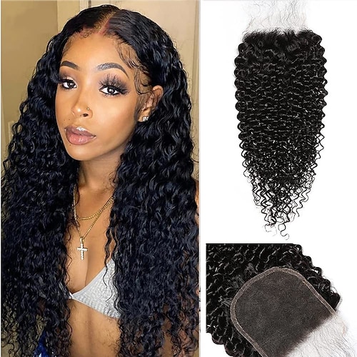 

Brazilian Hair 5x5 HD Closure Curly Free Part Swiss Lace Remy Human Hair Women's with Baby Hair