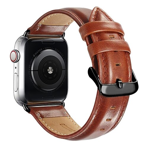 

1PC Smart Watch Band Compatible with Apple iWatch Series 8 7 6 5 4 3 2 1 SE Leather Loop for iWatch Smartwatch Strap Wristband Genuine Leather Adjustable Rugged Shockproof