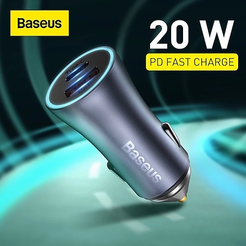

Baseus PD 20W Car Charger Fast USB Charger for Mobile Phone Fast Charge 4.0 3.0 Type C PD Charger for iPhone QC 4.0 3.0 Charger