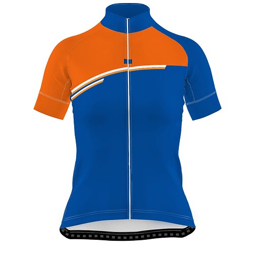 

21Grams Women's Short Sleeve Cycling Jersey Bike Jersey Top with 3 Rear Pockets Mountain Bike MTB Road Bike Cycling Breathable Quick Dry Moisture Wicking Black / Orange Color Block Spandex Polyester