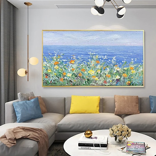 

Handmade Oil Painting CanvasWall Art Decoration Abstract Knife PaintingLandscape Flowerfor Home Decor Rolled Frameless Unstretched Painting