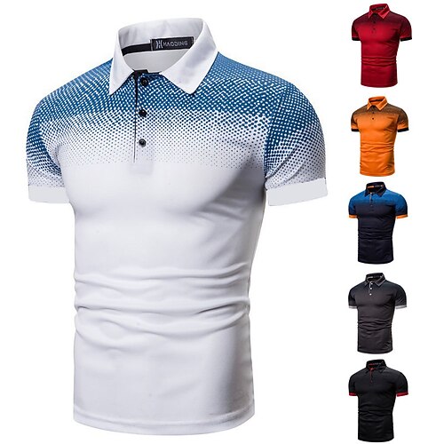 

Men's Golf Shirt Polo Shirt Quick Dry Moisture Wicking Lightweight Short Sleeve T Shirt Top Slim Fit Gradient Color Summer Tennis Golf Running