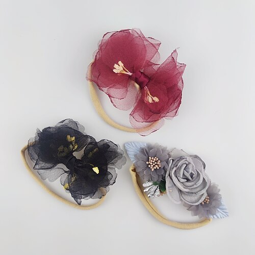 

3 Pieces Baby Girls' Active / Sweet Daily Floral Floral Style Polyester Hair Accessories Colorful Kid onesize