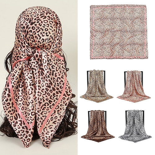 

1pcs Silk Scarf Women Print Hair Square Scarves Office Ladies Shawl Bandanna 90X90CM Muslim Hijab Handkerchief Muffler Foulard