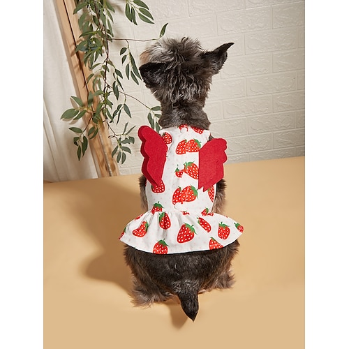 

Hunde Katzen Kleider Erdbeere Modisch nette Art Urlaub Outdoor Hundekleidung Welpenkleidung Hunde-Outfits Komfortabel Orange Rote Kostüm für Mädchen und Jungen Hund Polyester XS S M L XL