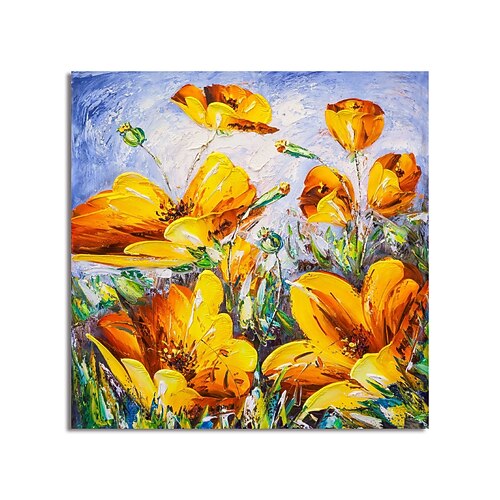 

Oil Painting Handmade Hand Painted Wall Art Abstract Flowers Canvas Painting Home Decoration Decor Stretched Frame Ready to Hang