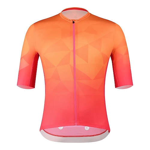 

21Grams Men's Cycling Jersey Short Sleeve Bike Top with 3 Rear Pockets Mountain Bike MTB Road Bike Cycling Breathable Quick Dry Moisture Wicking Reflective Strips Orange Gradient Polyester Spandex