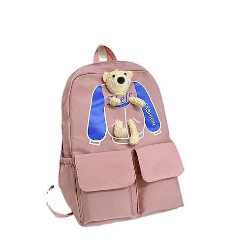 

School Backpack Bookbag Cartoon Solid Color for Student Boys Girls Water Resistant Wear-Resistant Breathable Nylon School Bag Back Pack Satchel 19.55 inch