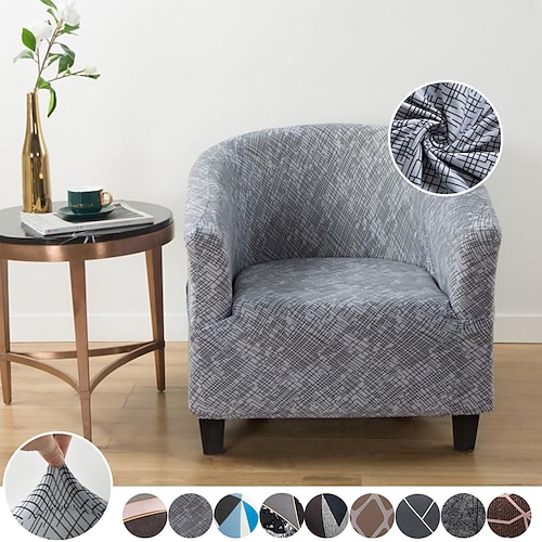 

Geometric Club Chair Slipcover Tub Chair Cover Non Slip Furniture Protector with Elastic Bottom Super Soft Couch Cover for Hotel Bar Counter Living Room
