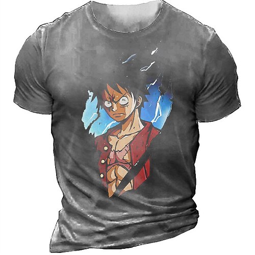 

Inspired by One Piece Monkey D. Luffy T-shirt Cartoon Manga Anime Classic Retro Vintage T-shirt For Men's Adults' 3D Print 100% Polyester