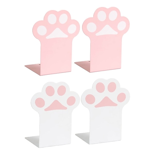 

1 Pair Creative Metal Bookends Sturdy Non-slip Student Bookends for Storing Books Magazines and Newspapers