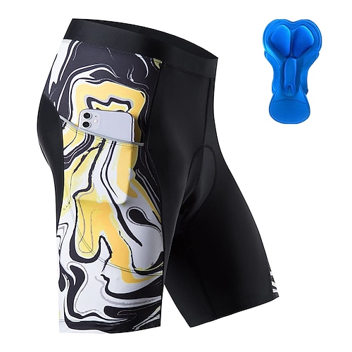 

21Grams Men's Bike Shorts Cycling Shorts Bike Shorts Pants Mountain Bike MTB Road Bike Cycling Sports Graphic 3D Pad Cycling Breathable Quick Dry Yellow Polyester Spandex Clothing Apparel Bike Wear