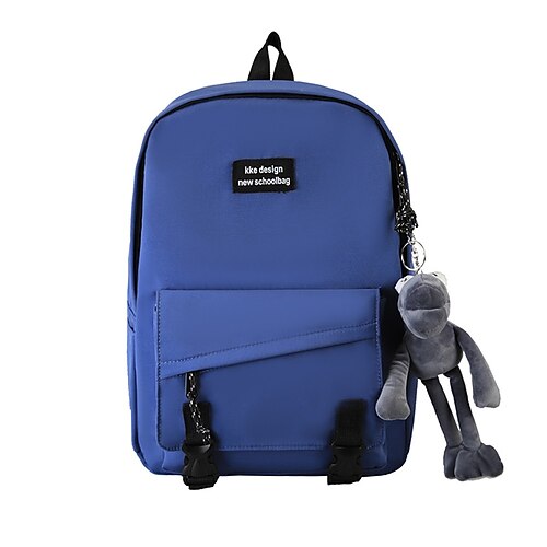 

School Backpack Bookbag Solid Color for Student Boys Girls Water Resistant Wear-Resistant Breathable Nylon School Bag Back Pack Satchel 18.82 inch
