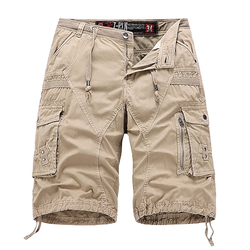 

Men's Cargo Shorts Hiking Shorts Military Summer Outdoor Ripstop Breathable Multi Pockets Sweat wicking Shorts Capri Pants Bottoms Shimmery Black Army Green Cotton Hunting Climbing Running 29 30 31