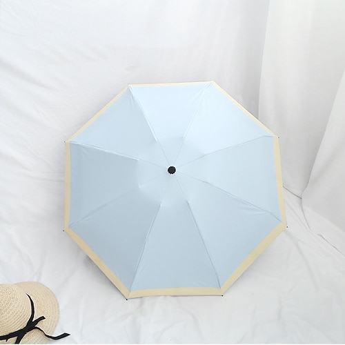 

Ultra-light Sun Umbrella Sunscreen Anti-ultraviolet Literary and Artistic Folding Female Sunshade Simple Stitching