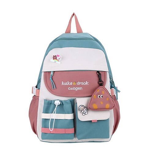 

Mochila Escolar Cor Única para Estudante Meninas Impermeável Respirável Grande Capacidade Tela de pintura O saco da escola Mochila Bolsa 20.87 polegada