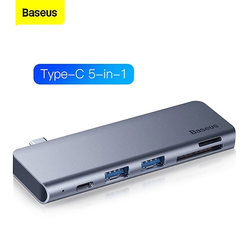 

BASEUS USB 3.0 USB C Hubs 5 Ports 5-in-1 High Speed USB Hub with PD 3.0 USB3.02 SD / TF 20V / 3A Power Delivery For Laptop PC MacBook