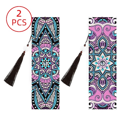 

2 pcs PU Leather Bookmark Flower Plant Handmade Creative Pagination Mark PU Retro Aesthetic Luxury Bookmark for Student Women Gifts 31.5 inch