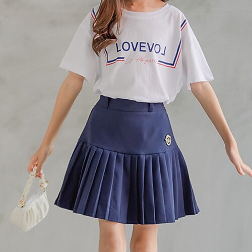 

Kids Girls' T-shirt Skirt Clothing Set 2 Pieces Short Sleeve White Letter Print Street Outdoor Cute Sweet Regular Above Knee 3-10 Years