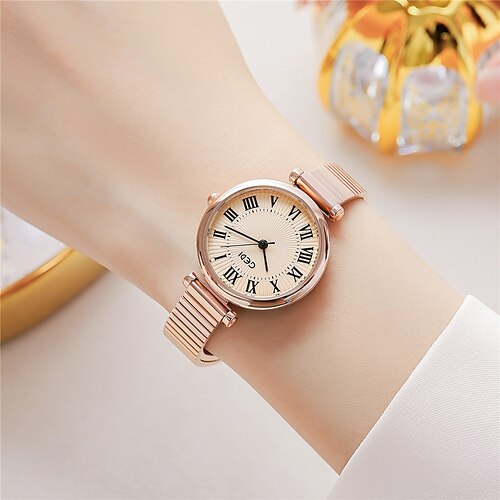 

Quartz Watch for Women Analog Quartz Stylish Luxury Fashion Creative Stainless Steel Stainless Steel Creative / One Year