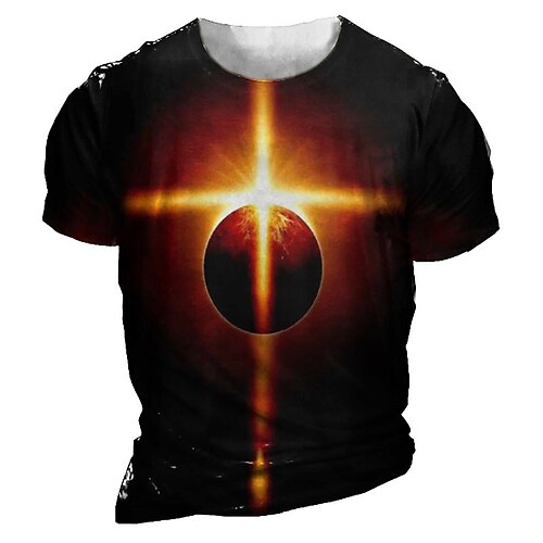 

Men's Unisex T shirt Tee 3D Print Galaxy Graphic Prints Interstellar Crew Neck Street Daily Print Short Sleeve Tops Designer Casual Vintage Big and Tall Black / Summer