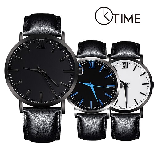 

Fashion Men Leather Quartz Watch Mens Casual Waterproof Wristwatches Gift Wath