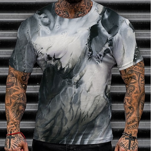 

Homme T shirt Tee Bloc de couleur Col V Noir Plein Air Casual Vêtement Tenue Coton Mode Vêtement de rue Muscle