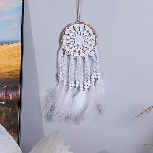 

Nordic Style White Lace Fluffy Bedroom Decoration Dream Catcher Wall Decoration Room Wall Decoration Dream Catcher Wholesale