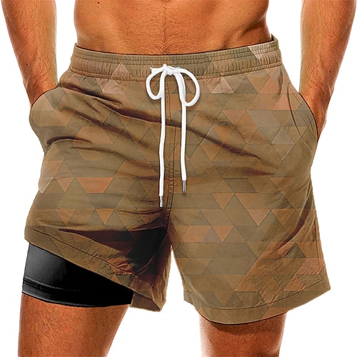 

Men's Swim Trunks Swim Shorts Quick Dry Board Shorts Bathing Suit with Pockets Compression Liner Drawstring Swimming Surfing Beach Water Sports Printed Summer / Stretchy