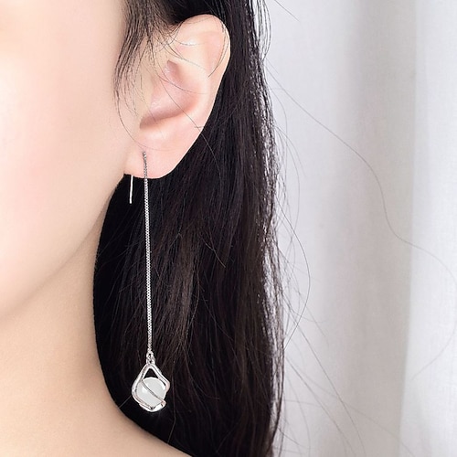 

Women's Drop Earrings Hoop Earrings Earrings Geometrical Drop Stylish Simple Luxury Vintage Cute Earrings Jewelry Silver For Party Street Daily Holiday Festival 2pcs