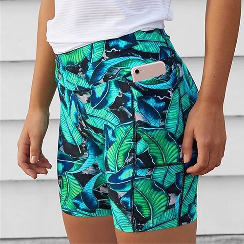 

Women's Swimwear Cover Up Beach Bottom Normal Swimsuit UV Protection Printing Tie Dye Leaf Green Black Blue Orange Bathing Suits New Stylish Vacation / Flower