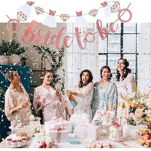 

Bachelorette Party Bride Pre-wedding Bachelorette Party Decoration Bride to Be Rose Gold Balloon Package Cross Border