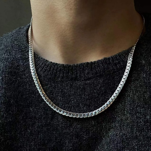 

1pc Chain Necklace For Men's Street Gift Daily Titanium Steel Classic Lucky