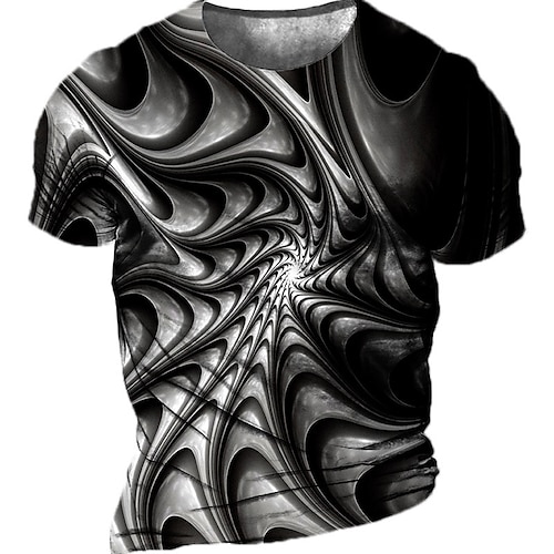 

Men's Unisex T shirt Tee Abstract Graphic Prints Crew Neck Dark Gray 3D Print Outdoor Street Short Sleeve Print Clothing Apparel Sports Designer Casual Big and Tall / Summer / Summer