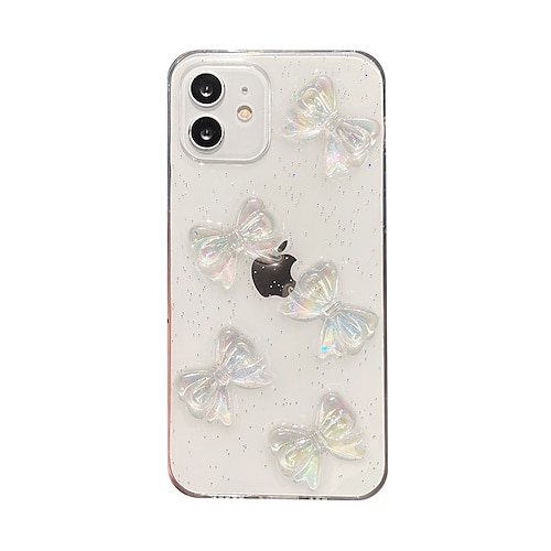 

Phone Case For Apple Back Cover Classic Series iPhone 13 Pro Max 12 11 SE 2022 X XR XS Max 8 7 Bumper Frame Soft Edges Non-Yellowing Butterfly Transparent 3D Cartoon TPU PC