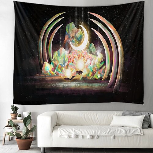 

The luminous moon Wall Tapestry Art Decor Blanket Curtain Hanging Home Bedroom Living Room Decoration
