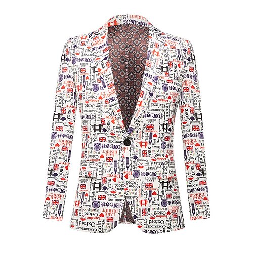 

Men's Ugly Blazer Regular Regular Fit Print White 2022 / Winter