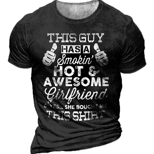 

Men's Unisex T shirt Tee 3D Print Graphic Patterned Hand Letter Crew Neck Street Daily Print Short Sleeve Tops Designer Casual Vintage Big and Tall Black Army Green Khaki / Summer