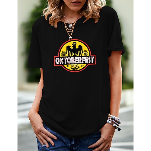 

Oktoberfest Oktoberfest øl T-skjorte Anime Tegneserie Animé Klassisk Gate stil T-Trøye Til Herre Dame Unisex Voksne Varmstempling 100% Polyester