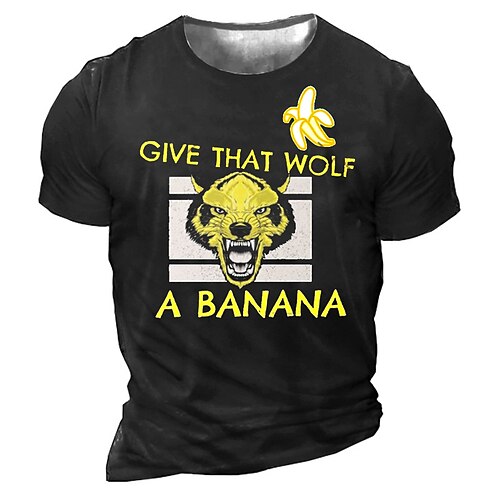 

Men's Unisex T shirt Tee 3D Print Graphic Wolf Letter Crew Neck Street Daily Print Short Sleeve Tops Designer Casual Vintage Big and Tall Green Black Blue / Summer