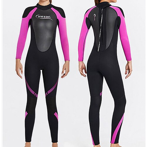 

Dive&Sail Women's Full Wetsuit 3mm SCR Neoprene Diving Suit Thermal Warm Windproof UPF50 High Elasticity Long Sleeve Full Body Back Zip - Swimming Diving Scuba Kayaking Patchwork Spring Summer Winter