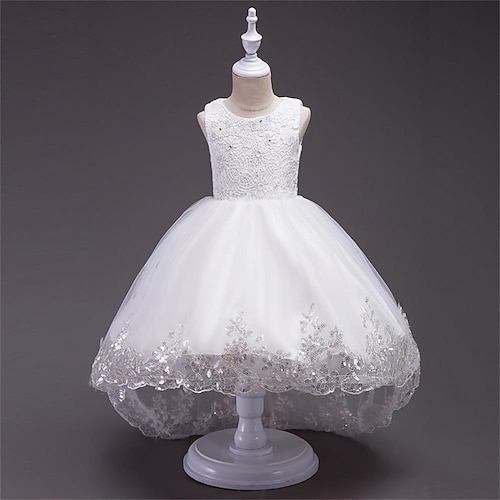 

FILLE Robe Trapèze Robe en Tulle Sans Manches Couleur Pleine Fleur Graphique imprimé en 3D Robes Le style mignon Princesse Midi Polyester Robe Eté Printemps Enfants Soirée Occasion spéciale Mince