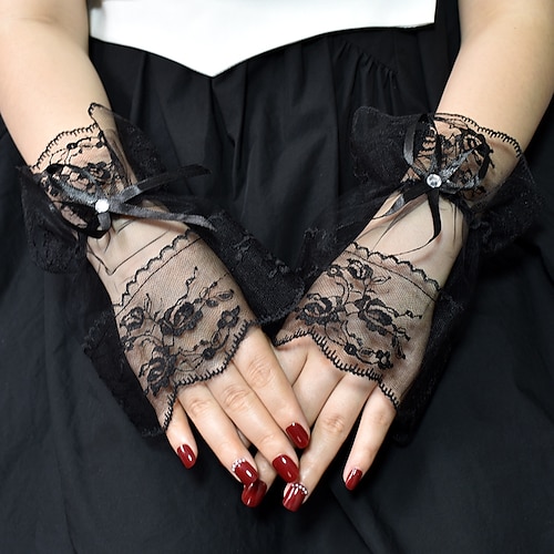 

Women's Fingerless Gloves Party / Evening Daily Flower / Plants Lace Lolita Wedding Cute 1 Pair