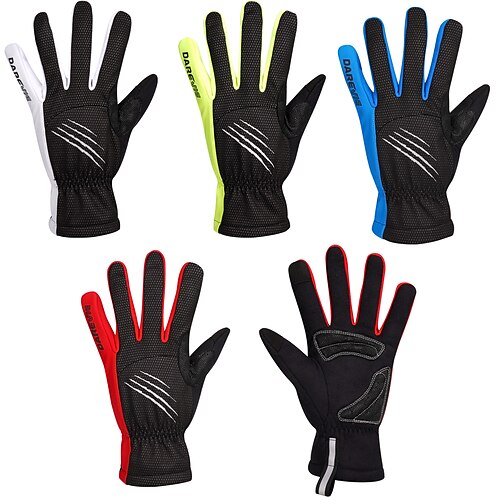 

ROCKBROS Luvas de Ciclismo Luvas Táteis Inverno Dedo Total Manter Quente Respirável Secagem Rápida Vestível Luvas Esportivas Exercicio Exterior Ciclismo / Moto Verde Vermelho Azul para Adulto