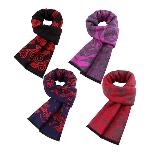 

Women's Scarves Daily Wear Vacation New Year Flower / Plants Polyester / Polyamide Scarves 1 PCS