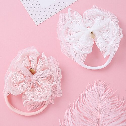 

2 Pieces Baby Girls' Active / Sweet Daily Solid Colored Bow Nylon / Polyester Hair Accessories Rainbow Kid onesize / Headbands