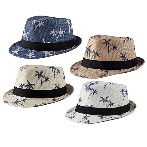 

Men's Sun Hat Sports & Outdoor Daily Holiday Polyester Straw Casual Simple Style Beach 1 pcs