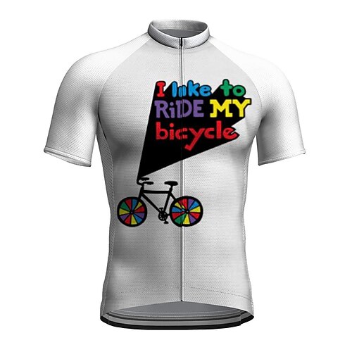 

21Grams Men's Cycling Jersey Short Sleeve Bike Top with 3 Rear Pockets Mountain Bike MTB Road Bike Cycling Breathable Quick Dry Moisture Wicking Reflective Strips White Graphic Polyester Spandex