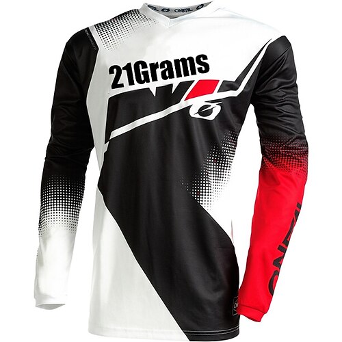 

21Grams Men's Downhill Jersey Long Sleeve Mountain Bike MTB Road Bike Cycling Black Grey Dark Blue Color Block Bike Breathable Quick Dry Moisture Wicking Polyester Spandex Sports Color Block Clothing